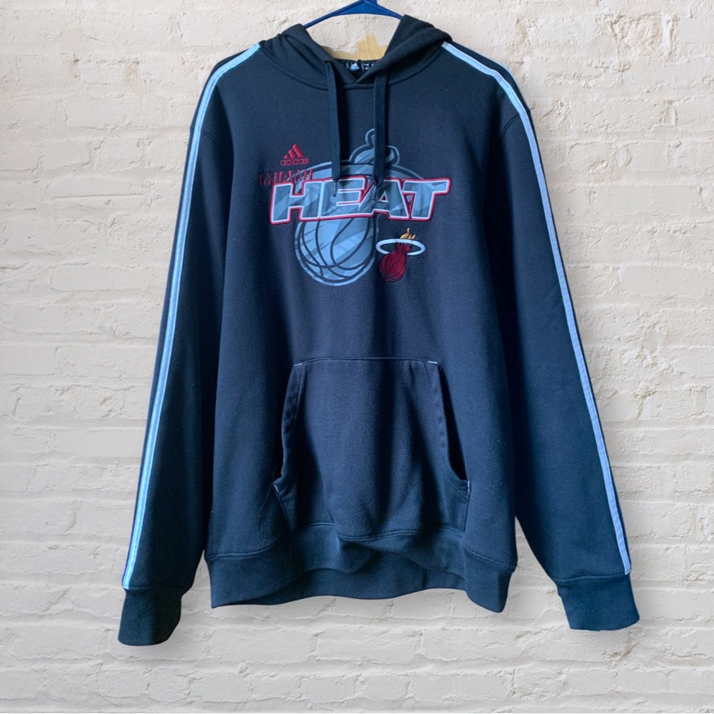 Miami Heat Basketball Medium adidas 3 Stripes Tricot Hoodie